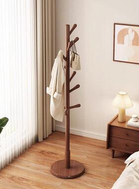 实木衣VWY帽架衣架地式简易晾客衣架卧室落厅衣帽架立加粗落地衣