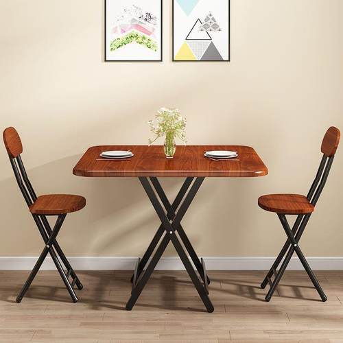 折桌家用吃饭叠桌子折叠简提易小户型餐桌无品牌/椅组合手式桌小