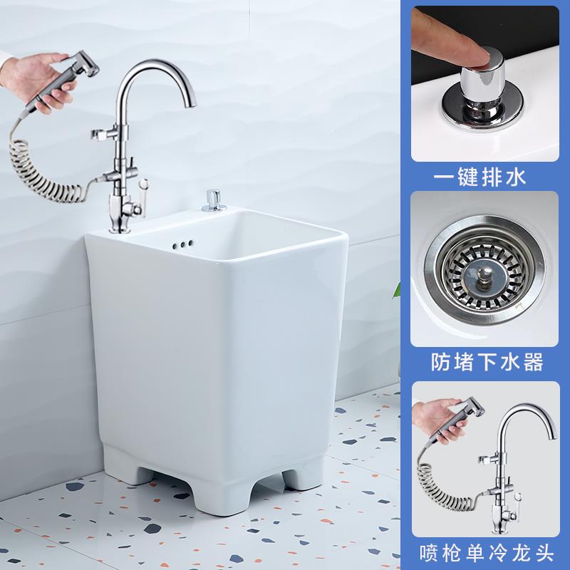 A一0龙L家用陶瓷拖把池型迷你小号带头屋外拖布池阳F759698T1台卫