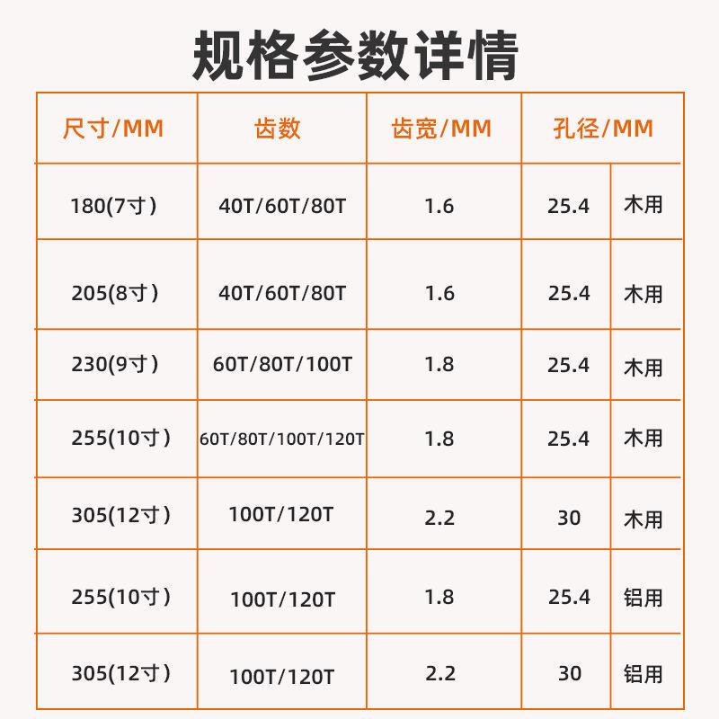 邦纳超片薄木工锯片切铝锯片7/86/9/10/12寸1.JOB/1厚.8合金锯专