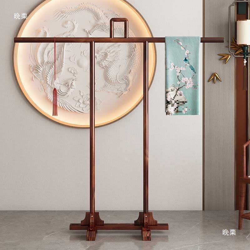 新中式实衣帽架唐装服落木地展示衣戏架挂古典衣架T字架USI龙袍架