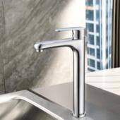 电镀9146台上盆高水龙头冷热盆黄铜款 加面洗脸盆单高脚卫生间洗手