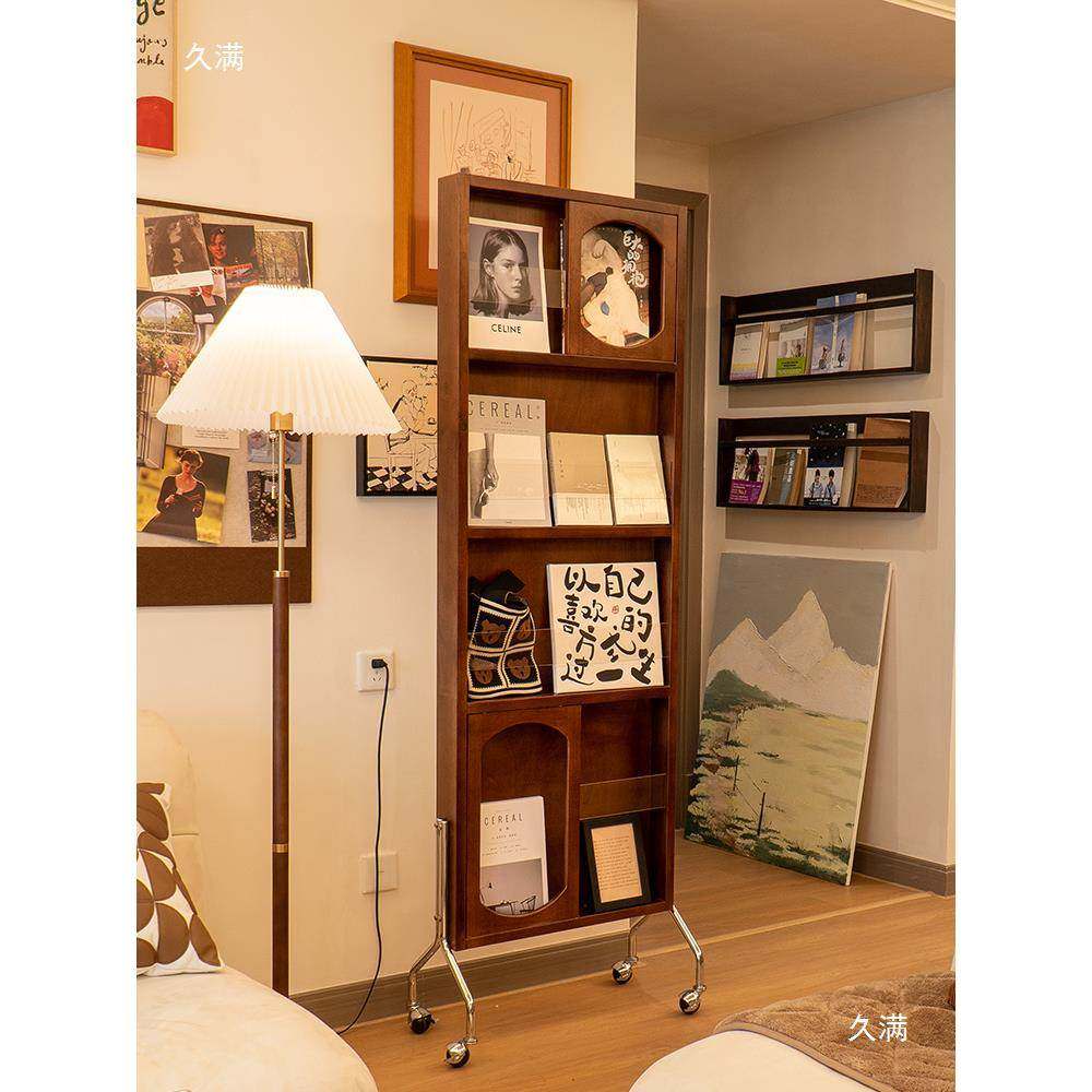 复中古风落旋地身子全镜可移动转试穿衣镜家用法杂志一体实木STV