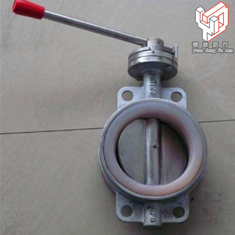 D71X-10P 不锈钢对夹式蝶阀  手动蝶阀 四氟蝶阀DN40~200