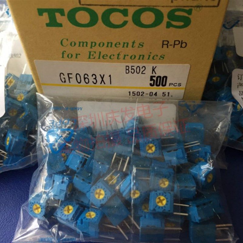 原装日本TOCOS 单圈侧调精密可调电阻GF063X B502K立式可变电阻5K