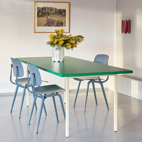 现代简约彩色餐蓝桌红绿灰现代简约家用客厅长奢TXN条方形轻风色