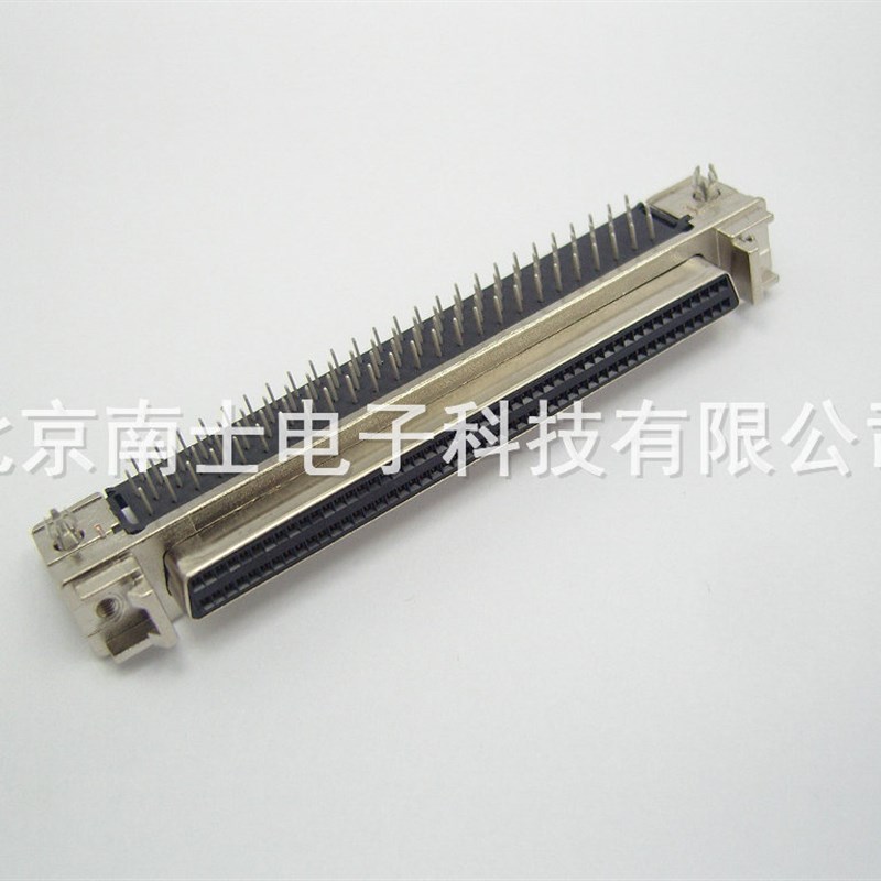 AMP SCSI 100P MDR母头 90度弯脚焊板 HPDB100 针式DB型 插座带耳