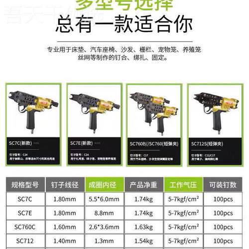 美特C型枪SC7C IDKSSC7气动钉枪C76C绑鸡笼鱼0笼抢手动E假山枪气