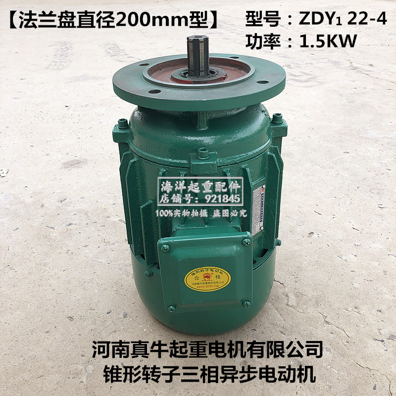 提梁机架桥机摆线针减速机驱动电机ZDY21-4 0.8KW河南真牛小法兰