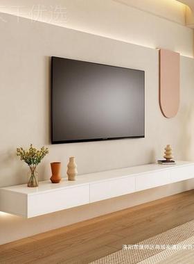 奶油风悬空19313电视柜现代简约悬小电型客厅浮壁挂式户视墙茶几