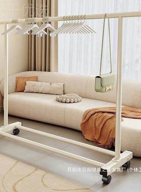 厂挂衣架落地晾衣杆家用易折叠卧室阳台家单晒衣服架子杆简衣LSU