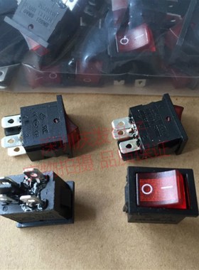 SM601 SMA0 4脚 KCD6 船型开关 电源开关 带灯红色LED 开孔13*19