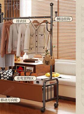 衣架落地GUZ卧室衣服家物架房置间床边门衣帽架用客厅挂衣架口转