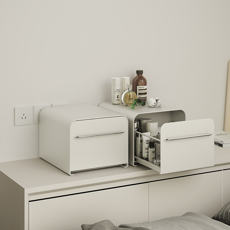 防尘化妆品收纳盒高级感抽屉w式桌面上置物架大容量护肤品收纳柜