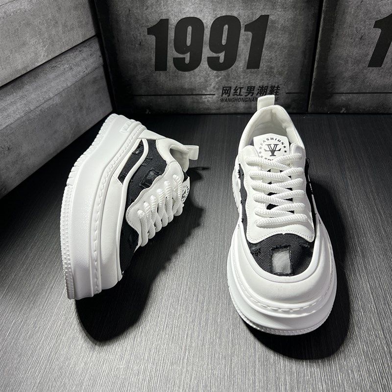 精神小伙网红爆款2025新款夏季男鞋透气网面时尚轻便百搭潮流板鞋,流行男鞋,休闲板鞋,淘宝优惠券,粉丝福利购,淘宝优惠卷