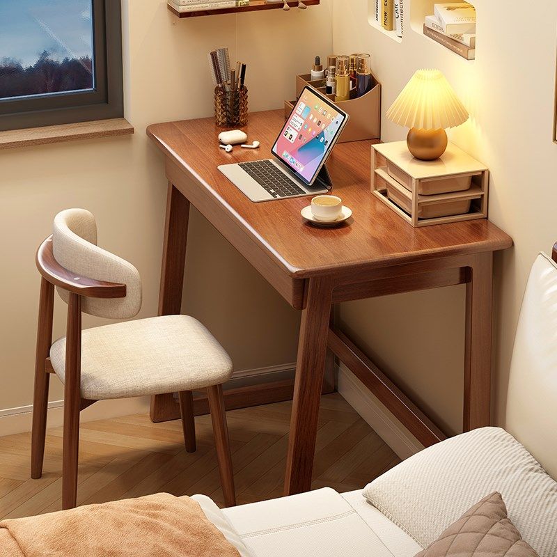 实木书桌化妆桌一体单人电脑桌学生小户型卧室床边学习写字桌45cm,住宅家具,电脑桌,淘宝优惠券,粉丝福利购,淘宝优惠卷