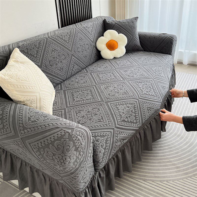 沙发套罩全包一体式防滑直排三人位一字型防尘新式沙发盖布防猫抓