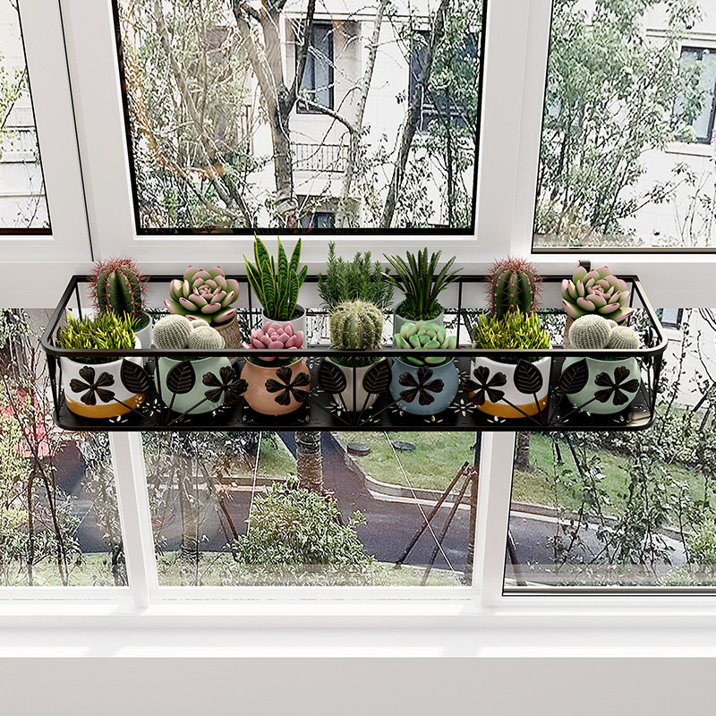 置物架阳台花架花盆架悬挂护栏多肉铁艺花盆挂架窗台栏杆花架子
