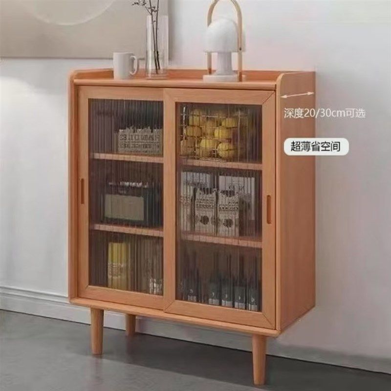 超薄实木餐边柜茶水酒柜小户型窄型薄款置物柜靠墙简约餐厅客厅,住宅家具,餐边柜,淘宝优惠券,粉丝福利购,淘宝优惠卷