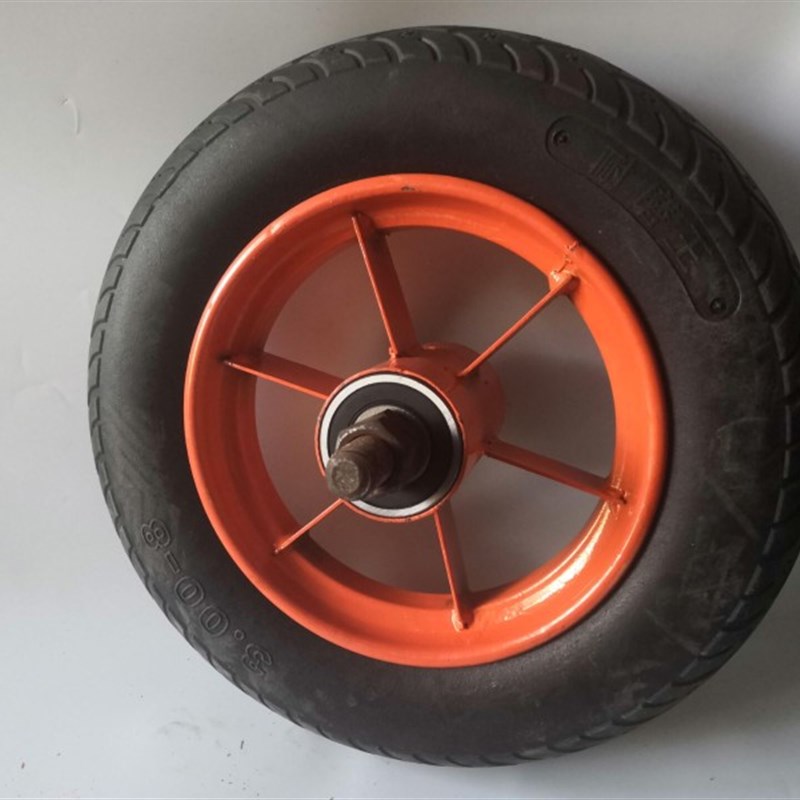 300-8  14寸实心轮胎直径350mm独轮车实心轮胎配6206轴承孔30mm