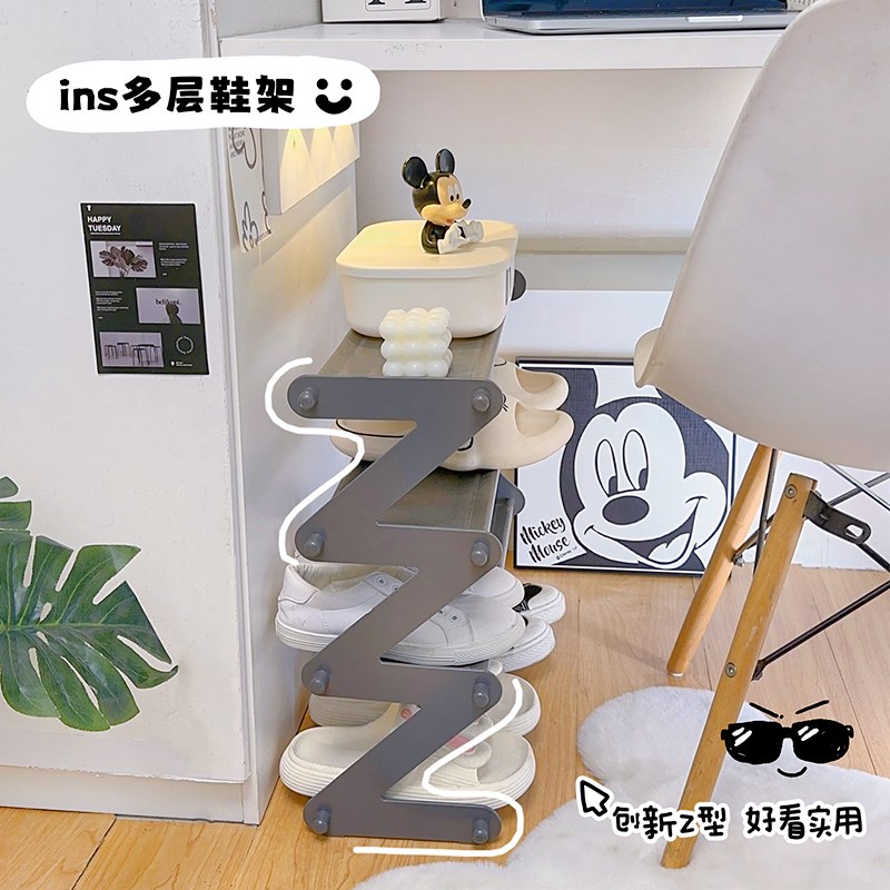 多层简易鞋架新款折叠形家用置物小窄门口宿舍鞋柜儿童鞋子收纳柜