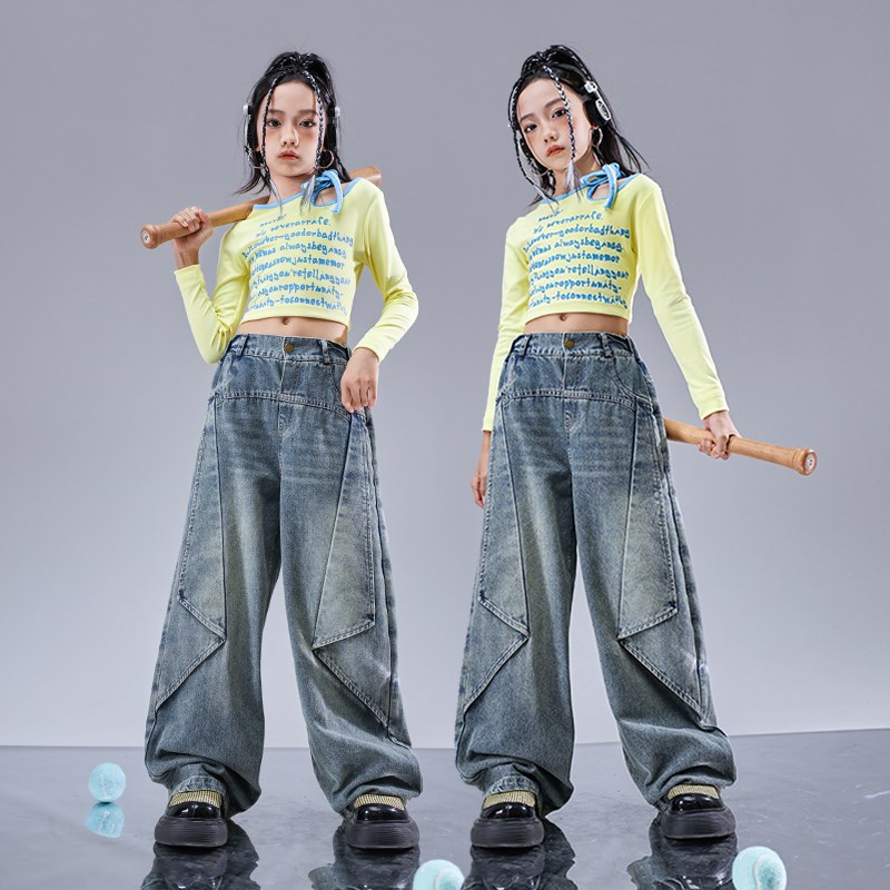 街舞儿童潮服酷帅套装男童嘻哈潮牌hiphop表演出服女童爵士舞服装