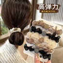 洋气头绳发圈网红头绳扎头发新款 发绳欧根纱水钻头绳网纱褶皱发饰