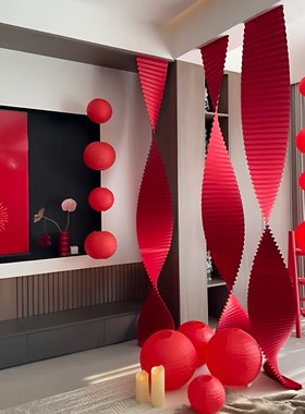 新年客厅装饰2026福字灯笼挂件氛围布置门店马年摆件元旦过年春节