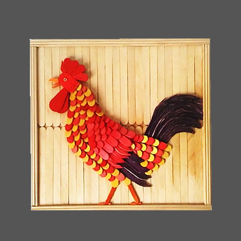 雪糕棒diy手工制作模型材料 包儿童黏贴画金鸡木棒木棍小木片