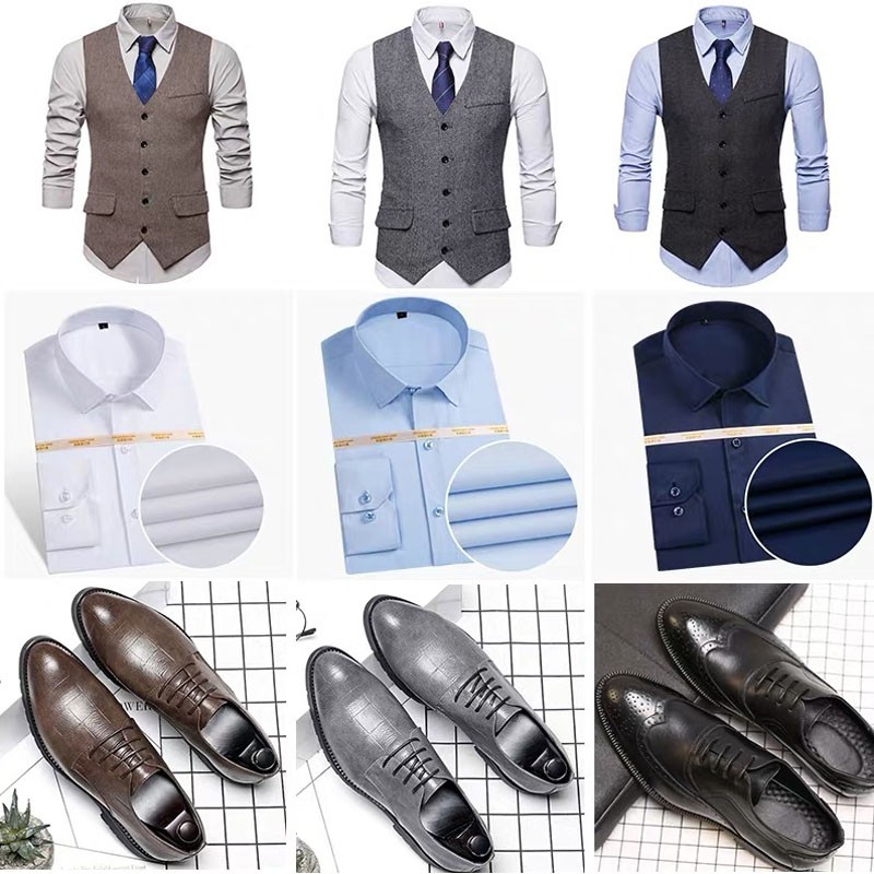 衣帽间摆件装饰品衣服道具男装陈列组合衣服装饰皮鞋鞋马甲衬衫