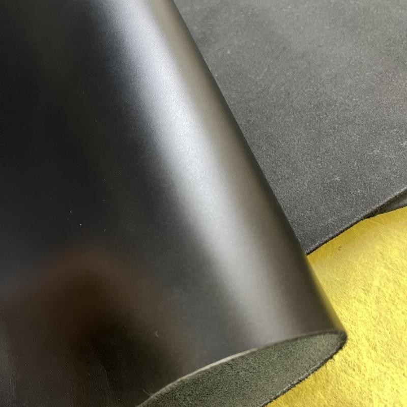头层牛皮真皮料黑色中光油蜡皮手工diy皮皮料2.5mm厚硬挺