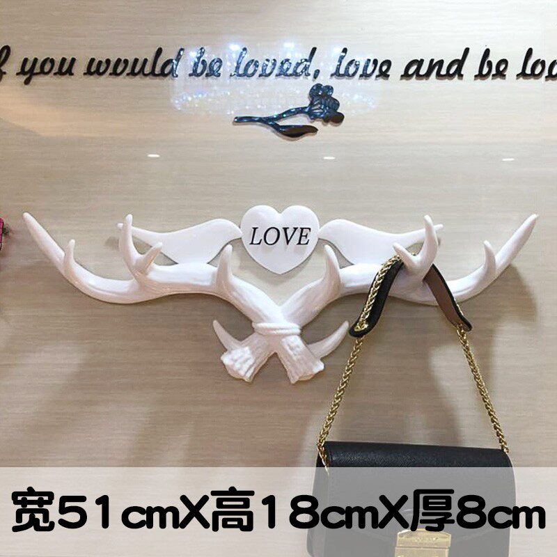 玄关挂钩创意试衣间壁挂衣服墙壁衣帽装饰复古欧式鹿角挂钩免打孔