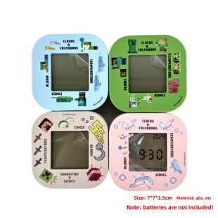 我的世界MC多功能电子钟定时器倒计时儿童初中生闹钟温度计挂钟