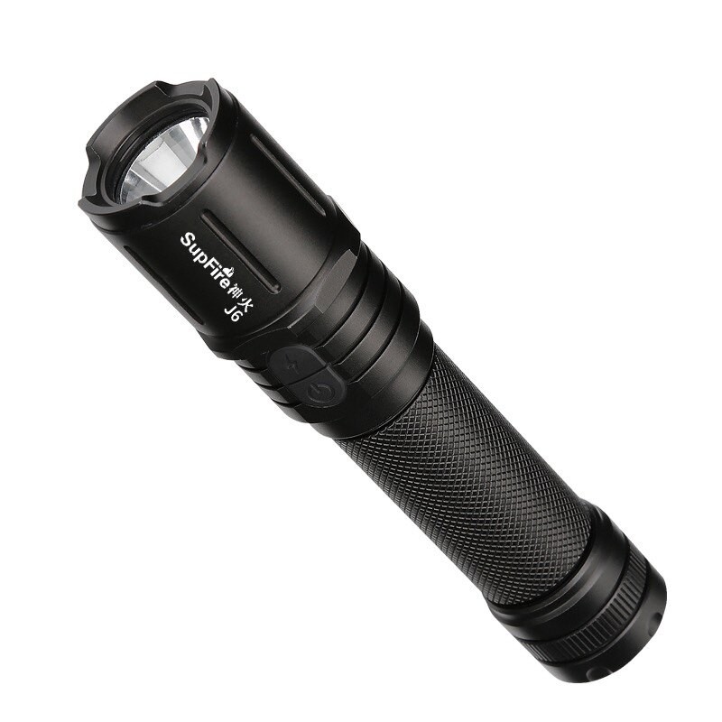 SupFire神火J6强光手电筒18650军家用可充电战术防身聚光LED远射