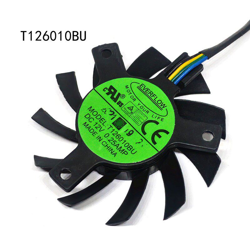 适用於Everflow 6CM T126010BU 0.25A温控无框显卡静音风扇
