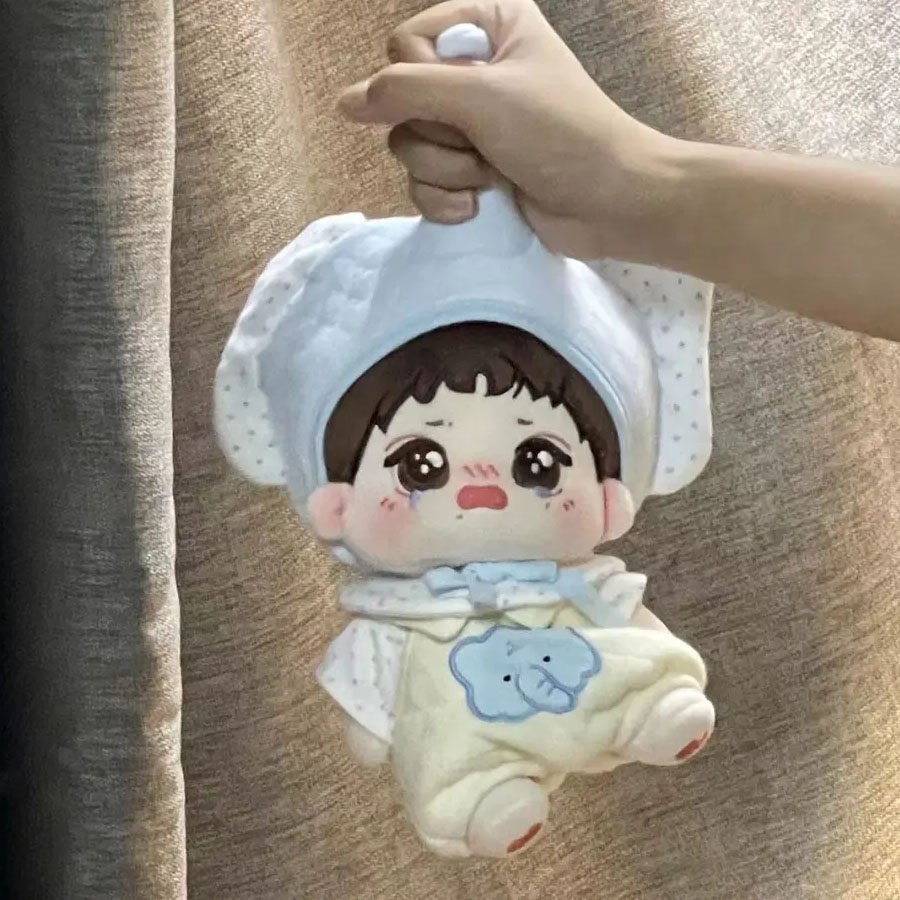 20cm厘米棉花娃娃衣服奶包小象娃衣玩偶可爱服装帽子抱婴袋裤子套