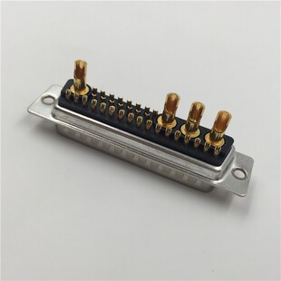 可昊焊线36W4大电流DSUB连接器 工业焊线式32+4大电源DSUB接插件