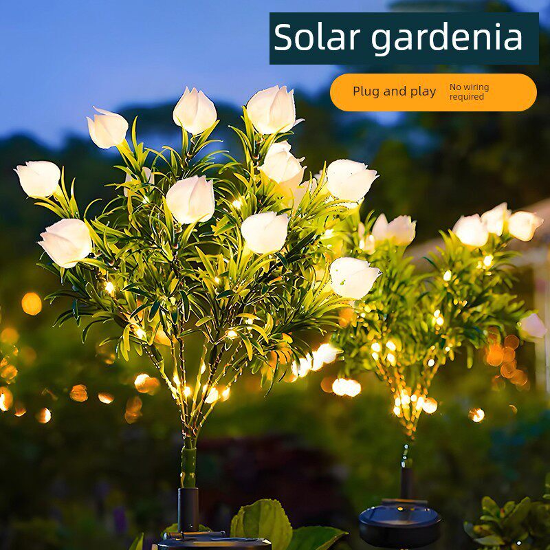 太阳能花灯户外家用庭院造景布置气氛灯花园阳台装饰灯地插草坪灯