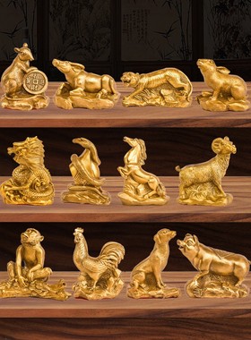 铜十二生肖摆件铜虎铜牛鼠马狗兔龙鸡羊猴蛇家居工艺品特大号全套