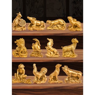 铜十二生肖摆件铜虎铜牛鼠马狗兔龙鸡羊猴蛇家居工艺品特大号全套