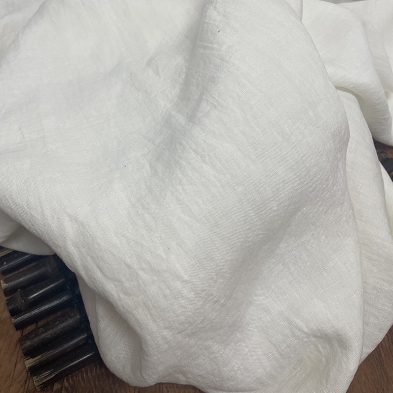 亚麻衬衫小上衣布料品牌订单薄款布料 袍子 连衣裙面料(北欧白)