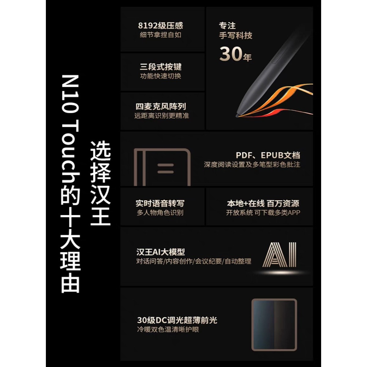 汉王N10MAX手写笔N10touch2024版原装专用签名笔 写字笔 原装笔