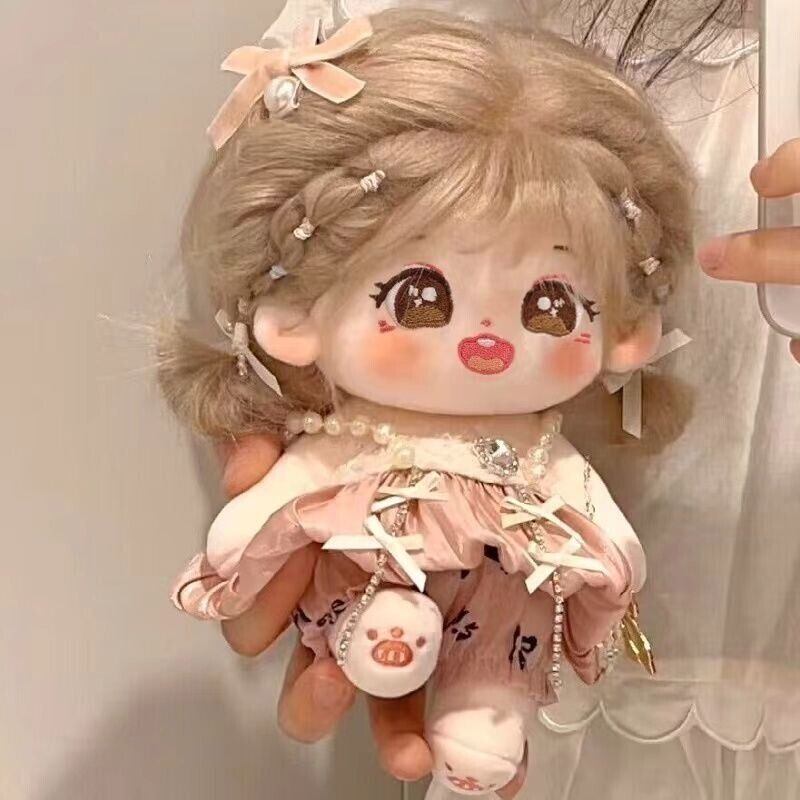 白鹿棉花娃娃20cm难哄白鹿公仔爆炸头发娃娃白鹿同款玩偶款可爱