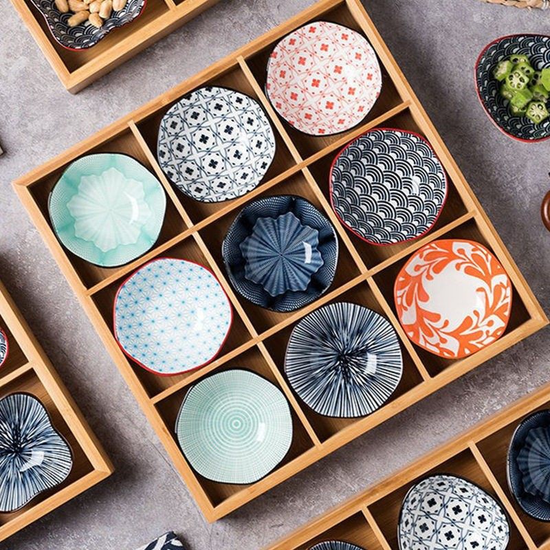 北欧风竹木九宫格火锅烤肉托盘分格陶瓷蘸料碗碟托盘零食小吃拼盘,餐饮具,碟,淘宝优惠券,粉丝福利购,淘宝优惠卷