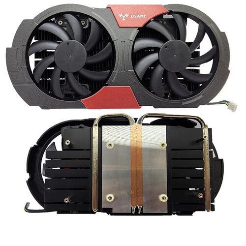 全新七彩虹GTX1050TI显卡散热器铜管双滚珠孔距5.3CM智能温控散热