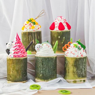 仿真竹筒冰淇淋模型假冰激凌甜品店雪糕店橱窗展示用装饰摆件道具
