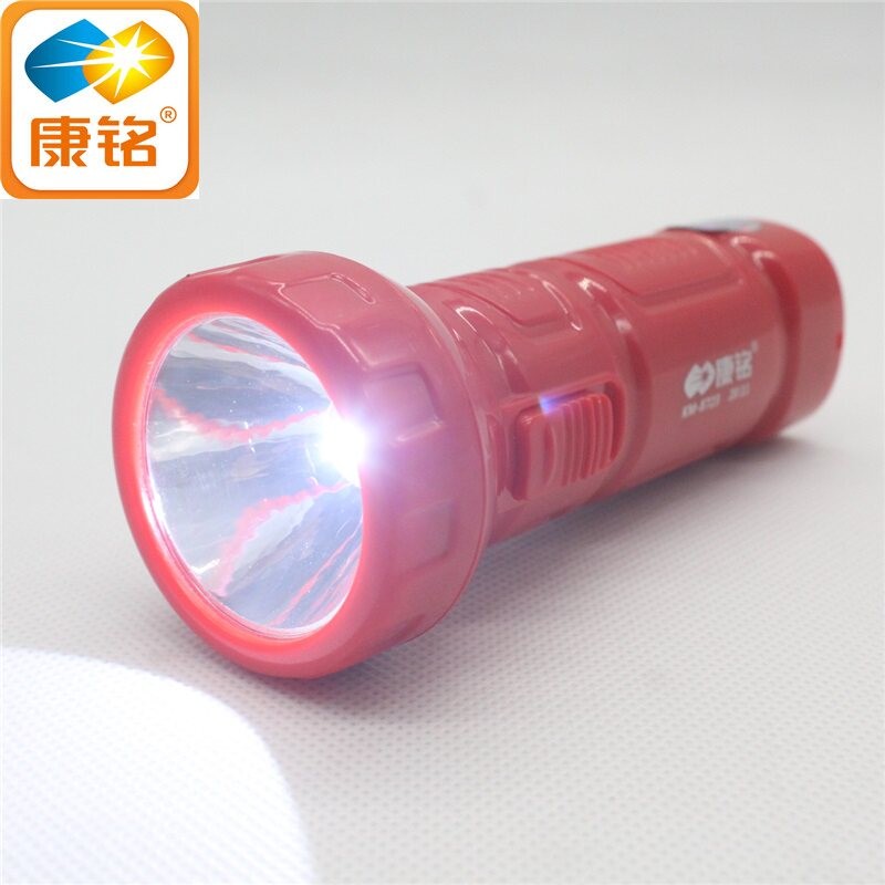 康铭8723红色手电筒LED汽车装备可携式安保应急迷可充电你手电筒8