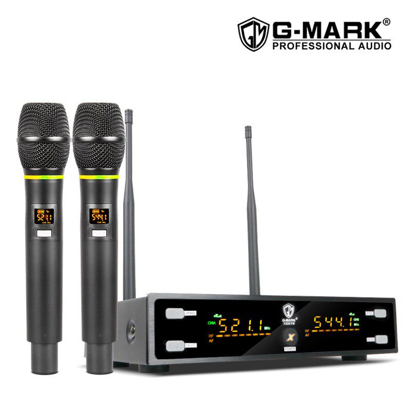G-mark X320FM无线话筒一拖二家庭K歌舞台表演户外唱歌手持麦克风
