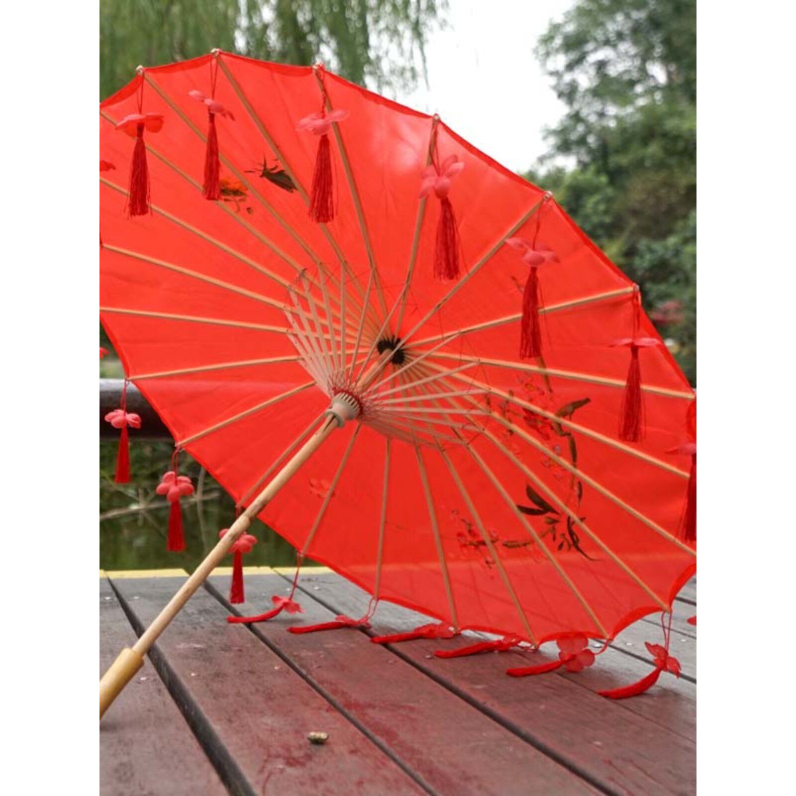 汉服摄影道具古装伞花伞古风流苏伞拍照舞蹈伞cos游戏伞