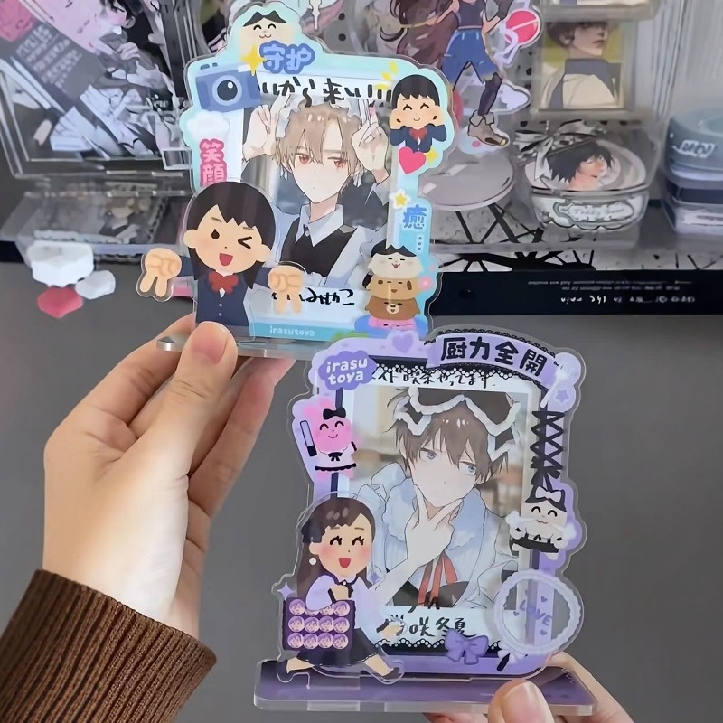 x11联名irasutoya插画小人周边亚克力谷美立牌桌面摆件吧唧托谷子